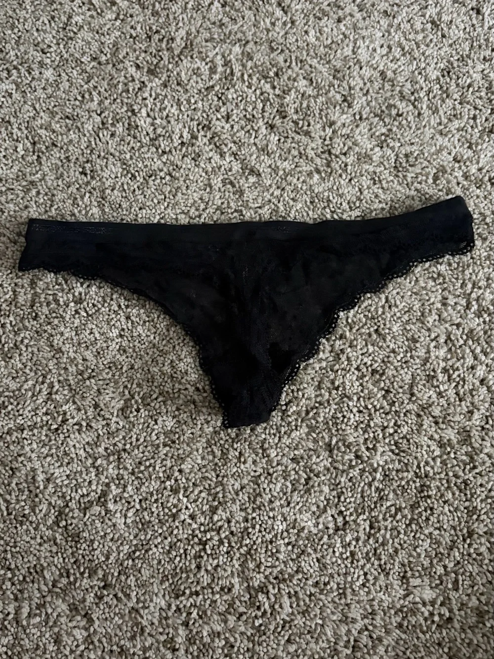 Victoria's Secret Black Lace Thong Panty